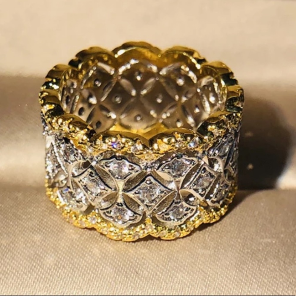 New Unisex Crown Starts Shape Geometric Wavy Ring